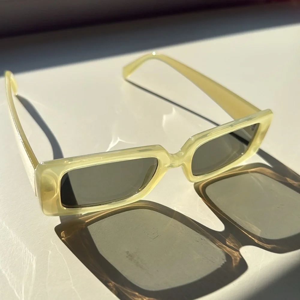 Yellow Rectangular Sunglasses Mango